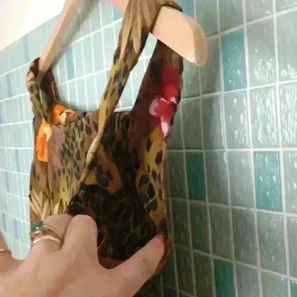 Vintage John Roberts Sleeveless Tropical Crop Blouse Top - Picture 7 of 12